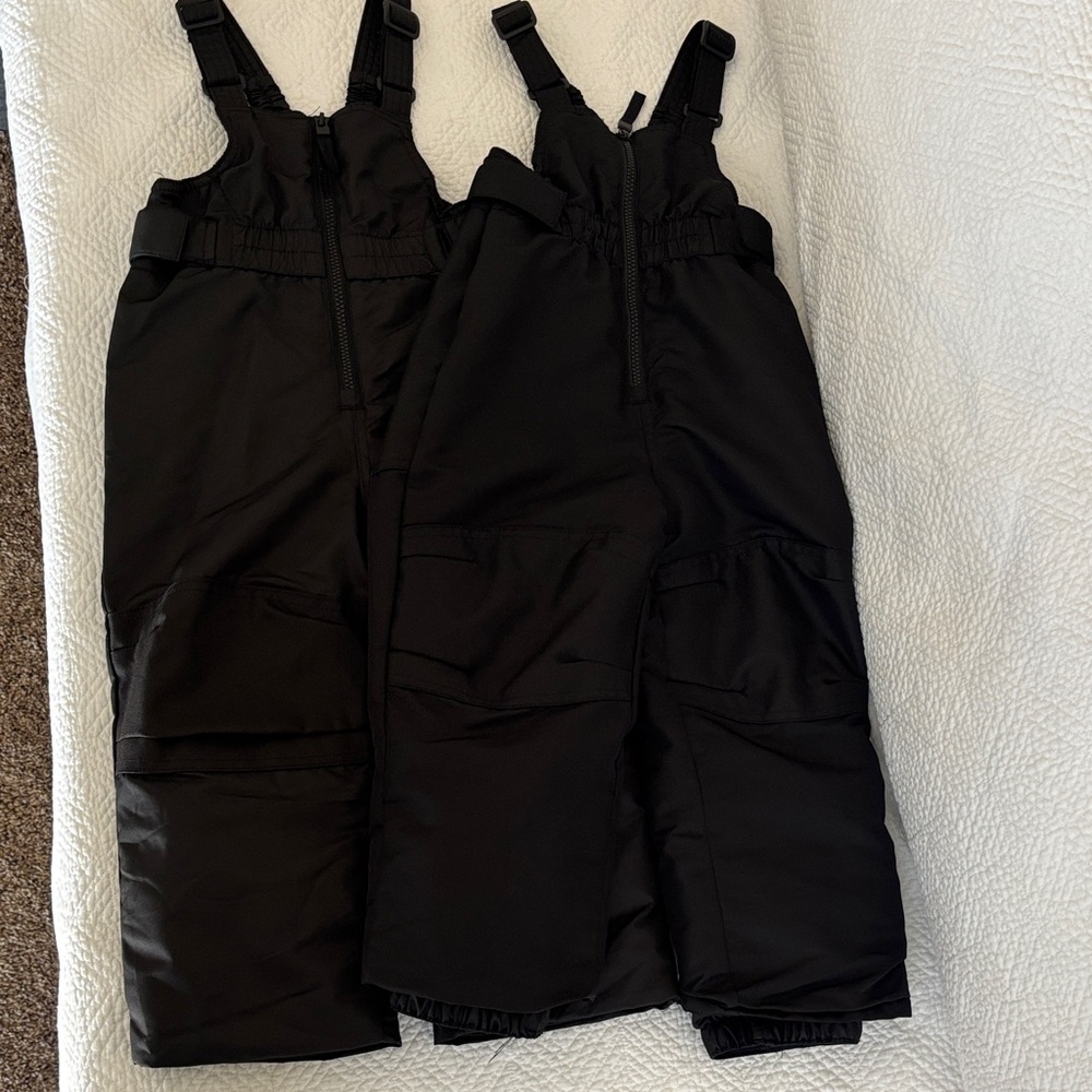 2 Black Snow Bib Overalls